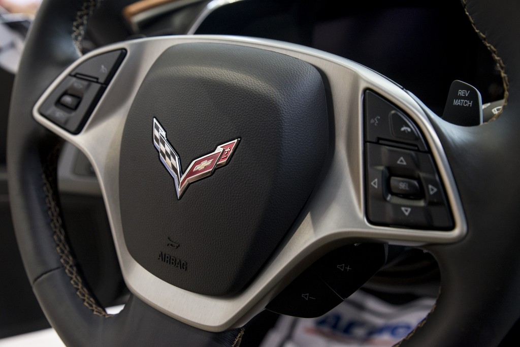 Optional in all other trims, the Z51 3LT's steering wheel is wrapped in leather.