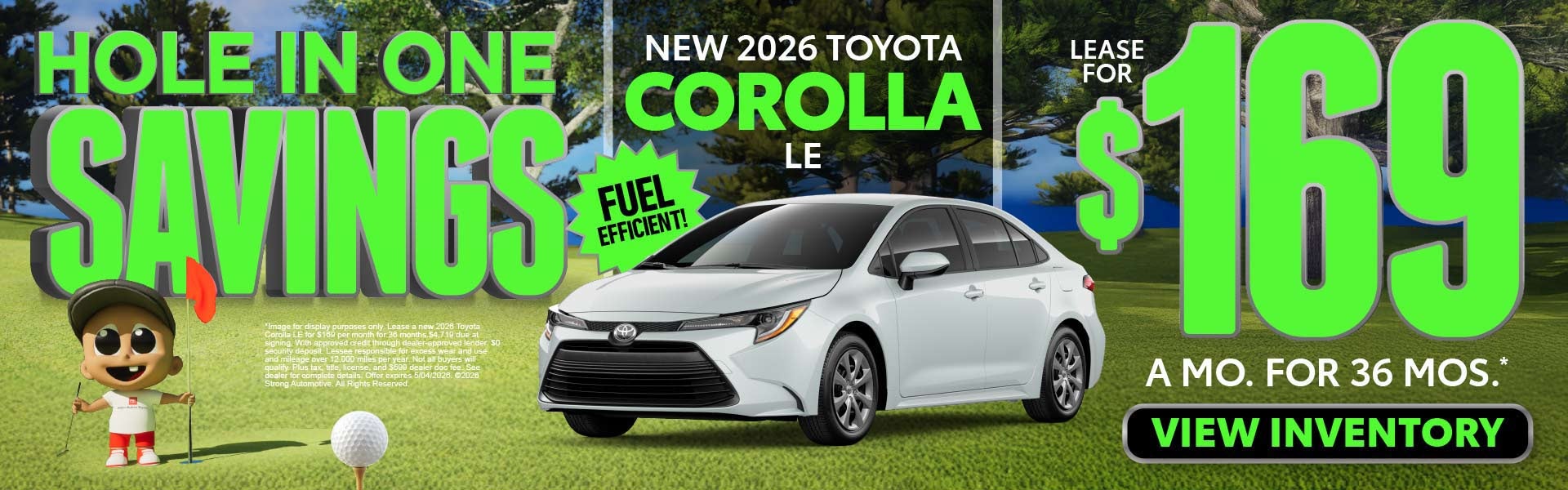 NEW 2026 TOYOTA COROLLA LE	"Lease for $169/month for 36 mont