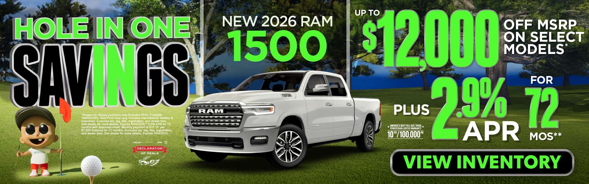 NEW 2026 RAM 1500 	UP TO $12,000 OFF MSRP ON SELECT MODELS* 