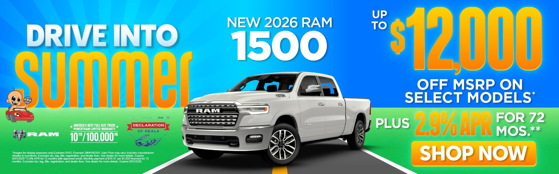 NEW 2026 RAM 1500 	UP TO $12,000 OFF MSRP ON SELECT MODELS* 