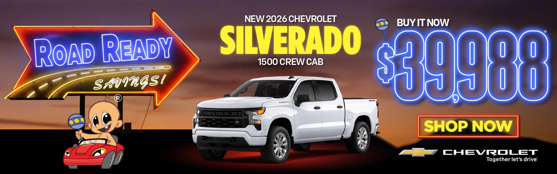 NEW 2026 CHEVROLET SILVERADO 1500 CREW CAB	Buy It Now $39,98