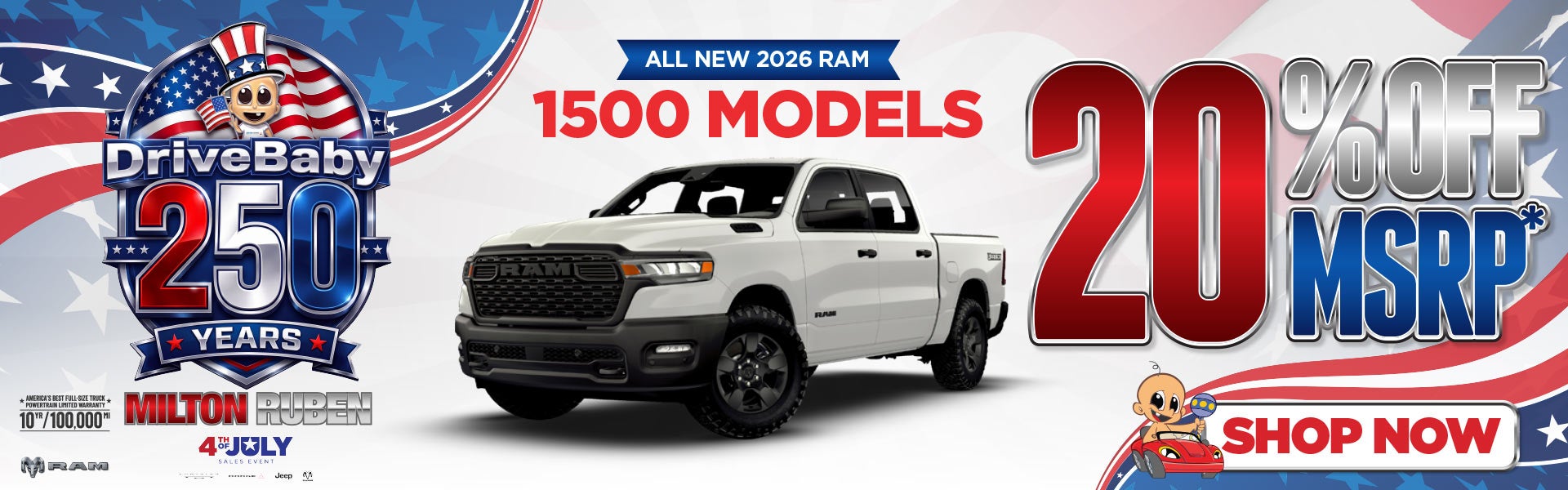 ALL NEW 2026 RAM 1500 MODELS	20% OFF MSRP*